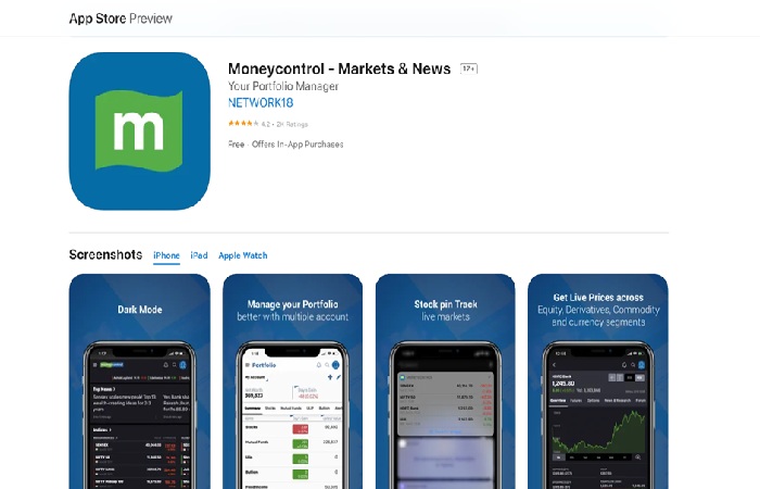 IOS App for Moneycontrol